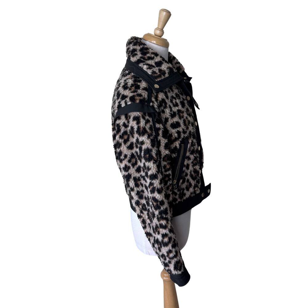 Veronica Beard Anita Sherpa faux-fur Bomber jacket in leopard print Size Small - Picture 5 of 10